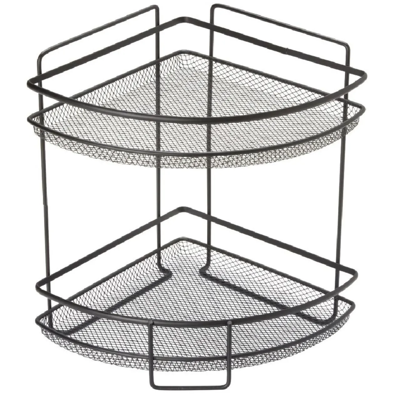 Étagère d'angle vintage métal noir 2 niveaux