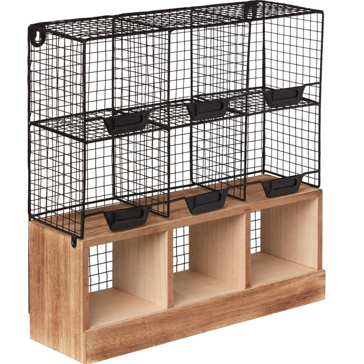 Étagère de cuisine 6 casiers pour épices noir naturel