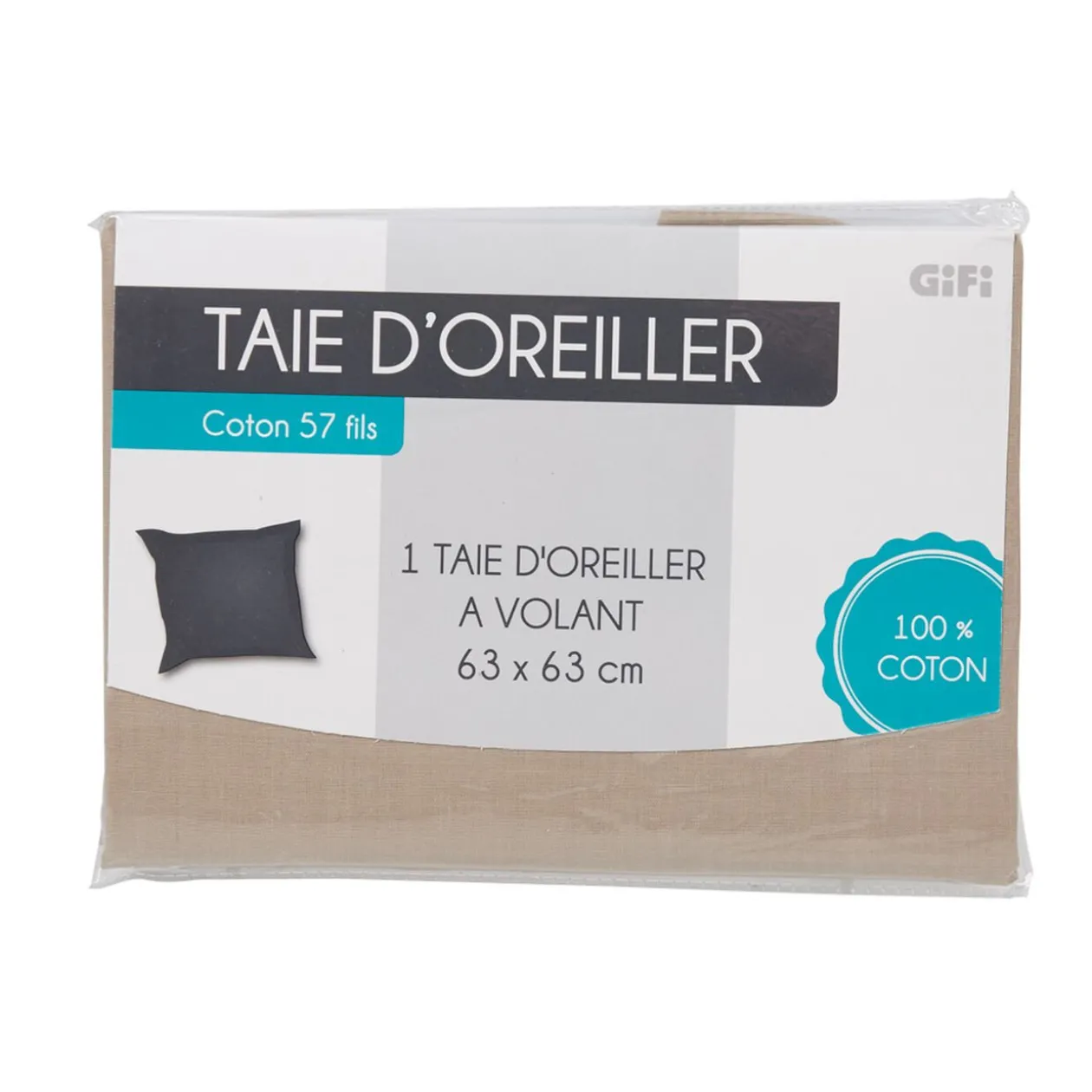 Taie d oreiller taupe avec volant