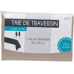 Taie de traversin taupe
