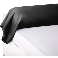 Taie de traversin uni noir 85xL185cm