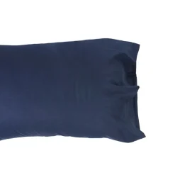Taie de traversin unie bleu foncé