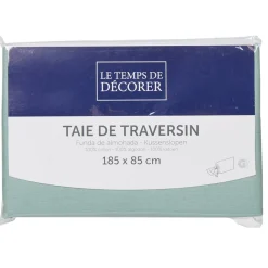 Taie de traversin unie vert d eau