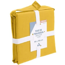 Taie de traversin 85x185cm 100% coton percale marron