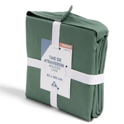 Taie de traversin 85x185cm 100% coton percale vert