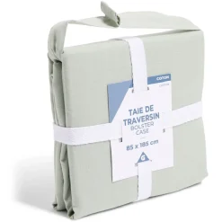 Taie de traversin 85x185cm 100% coton vert céladon