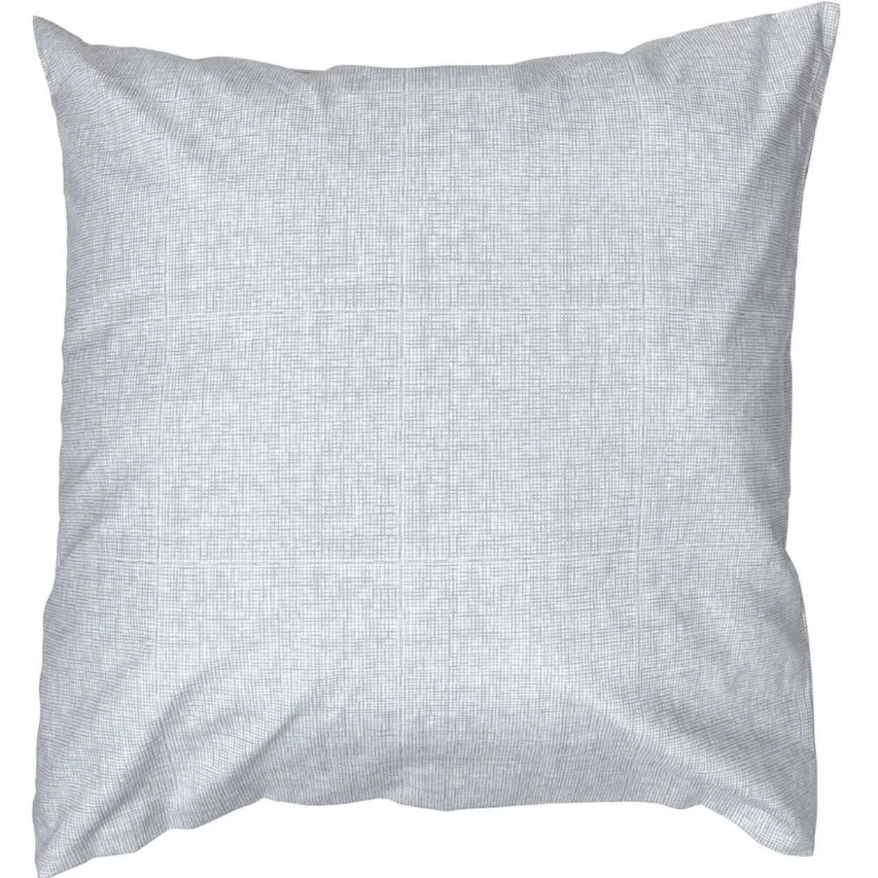 Taie d'oreiller à volant imprimé blanc et gris 63x63cm