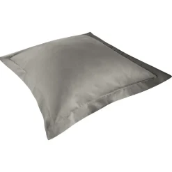 Taie d'oreiller à volant uni gris foncé 50x70cm