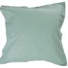 Taie d'oreiller carrée à volant unie vert