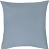 Taie d'oreiller carrée unie bleu clair avec revers