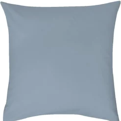 Taie d'oreiller carrée unie bleu clair avec revers