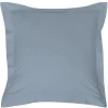 Taie d'oreiller carrée unie bleu clair avec revers