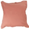 Taie d'oreiller carrée unie rose pêche
