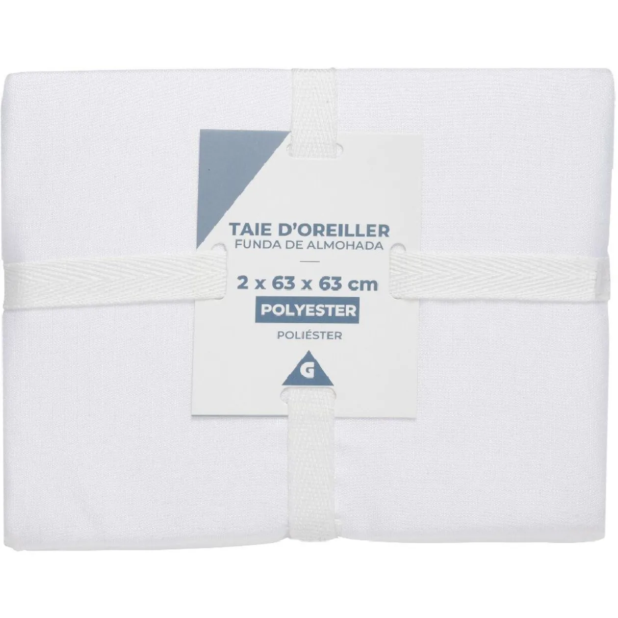 Taie d'oreiller carrée unie x2