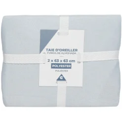 Taie d'oreiller carrée unie x2