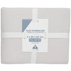 Taie d'oreiller carrée unie x2