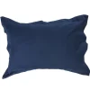 Taie d'oreiller rectangulaire unie bleue