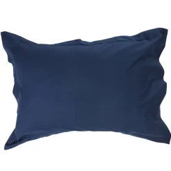 Taie d'oreiller rectangulaire unie bleue