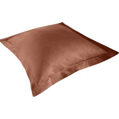 Taie d'oreiller rectangulaire finition volant 50x70 cm sienne