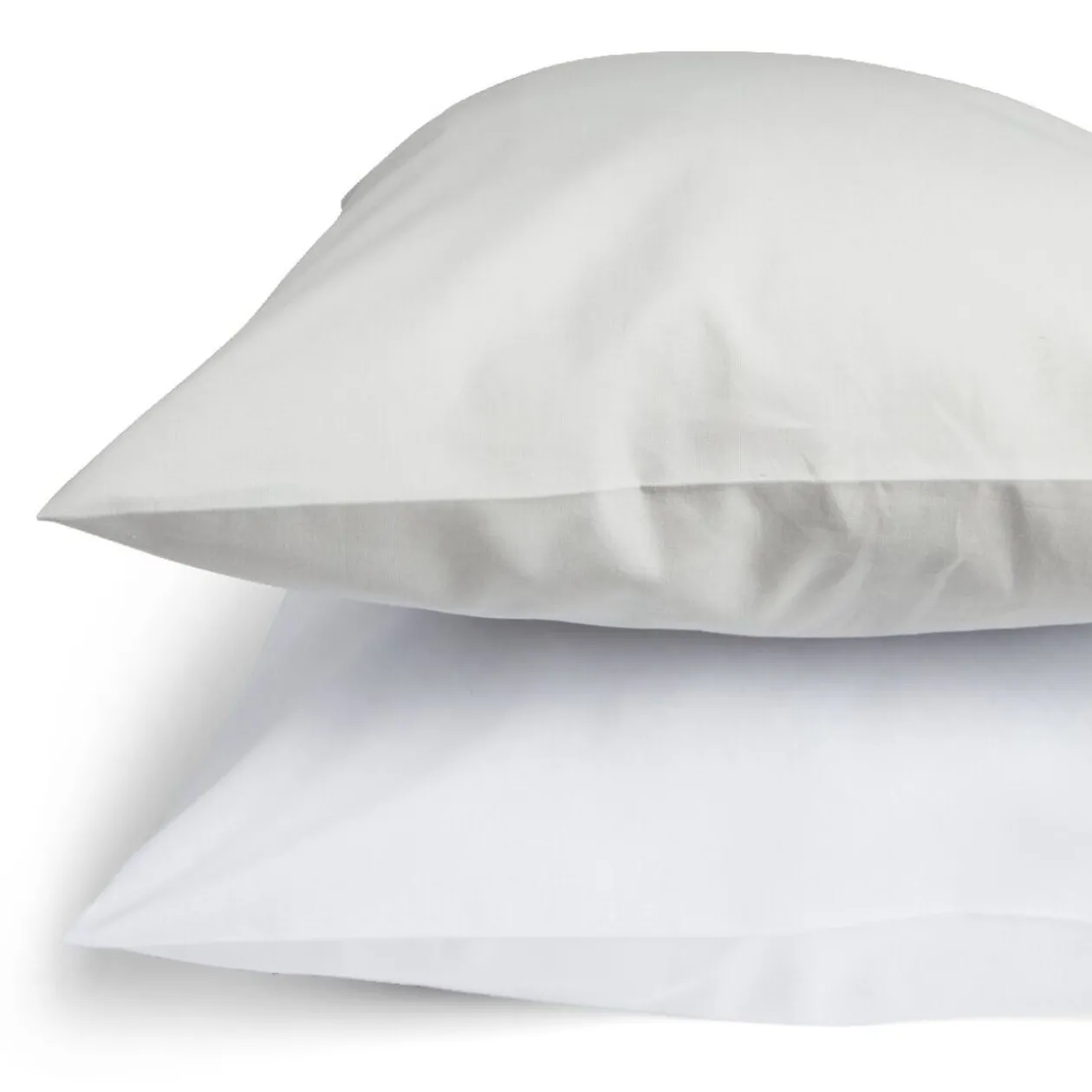 Taie d'oreiller 63x63cm polycoton finition droite blanc