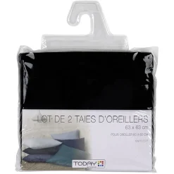 Taie d'oreiller 63x63cm polyester multicolore x2