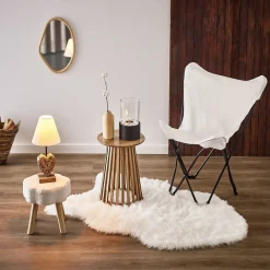 Tapis à poils longs Furcy blanc