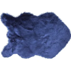 Tapis à poils longs Furcy bleu nuit
