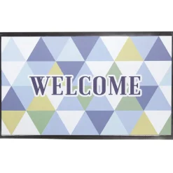 Tapis anti-poussière Welcome imprimé multicolore 75 x 45 cm