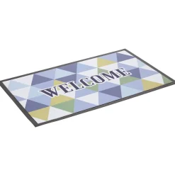 Tapis anti-poussière Welcome imprimé multicolore 75 x 45 cm