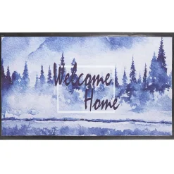 Tapis anti-poussière Welcome imprimé multicolore 75 x 45 cm