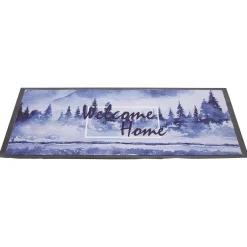 Tapis anti-poussière Welcome imprimé multicolore 75 x 45 cm