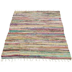 Tapis chindi tissé multicolore