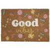 Tapis d'entrée intérieur grattant Good vibes 40x60cm coco et PVC marron