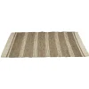 Tapis en jonc beige et blanc à rayures