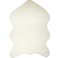 Tapis fausse fourrure blanc cassé 60x90cm