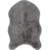 Tapis imitation fourrure gris 60x90cm