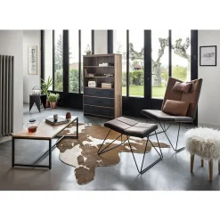 Tapis imitation peau de vache Vially marron et blanc