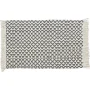 Tapis imprimé graphique beige gris doré avec franges