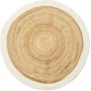 Tapis jute et coton Ø180cm blanc