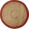 Tapis jute et coton Ø180cm terracotta