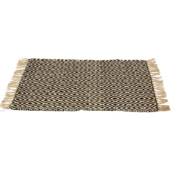 Tapis jute et coton 60x90 cm beige et noir