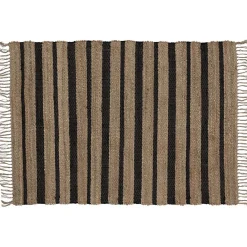 Tapis naturel tissé Julius noir et naturel