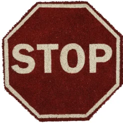 Tapis paillasson hexagone panneau STOP