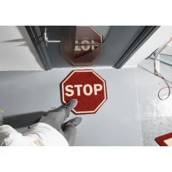 Tapis paillasson hexagone panneau STOP