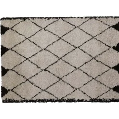 Tapis poils longs teufté écru chocolat Philip