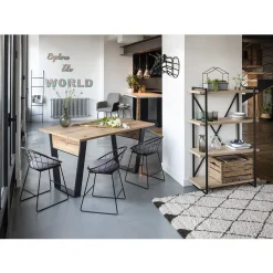 Tapis poils longs teufté écru chocolat Philip