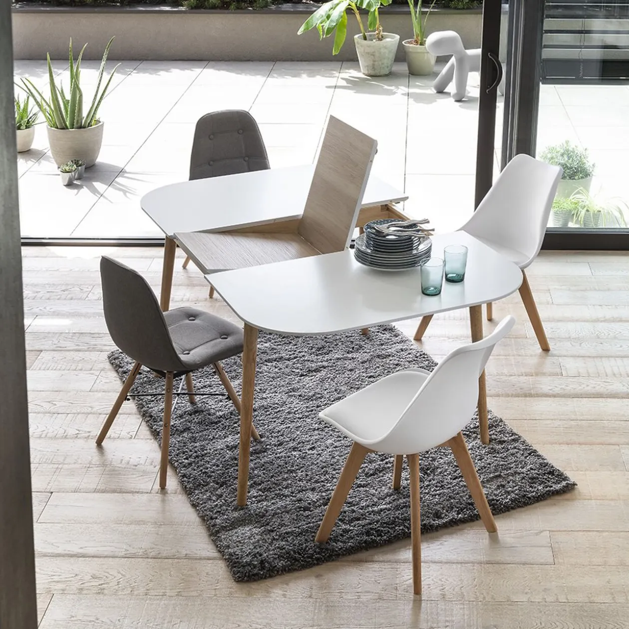 Tapis poils longs teufté gris anthracite Phil