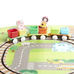 Tapis puzzle pour enfant avec ses trains 21 pièces