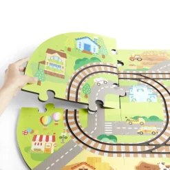 Tapis puzzle pour enfant avec ses trains 21 pièces