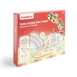 Tapis puzzle pour enfant avec ses trains 21 pièces